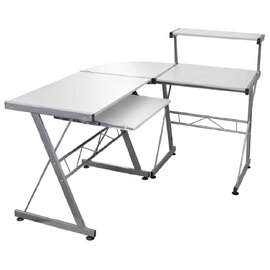 Boulder Wooden Corner Computer Desk In White