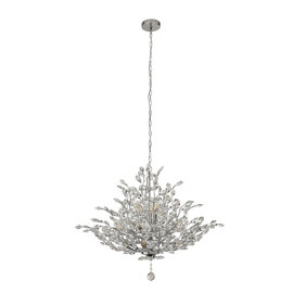 Bouquet 11 Light Crystal Glass Pendant Light In Chrome