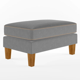 Bangor Fabric Ottoman With Light Walnut Legs In Grey