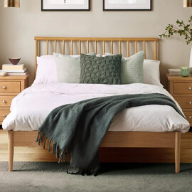 Brainerd Wooden King Size Bed - Light Oak