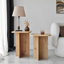 Braxton Wooden Nesting Side Tables in Oak