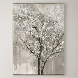 Breccia Canvas Blossom Breeze Wall Art In Gold Frame