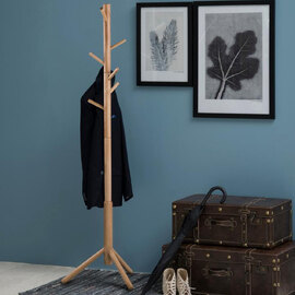 Brendon Wooden Coat Hanger Stand In Oak