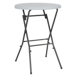 Brenna HDPE Folding Bar Table With Steel Legs In White