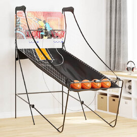 Brevard Iron Frame Basketball Arcade Machine With 4 Balls - Black