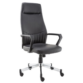 Brook High Back Faux Leather Home And Office Chair In Black