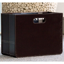 Brooklyn Imitation Leather Magazine Rack - Dark Brown