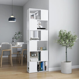 Brooks Wooden Bookcase With 6 Compartments In White