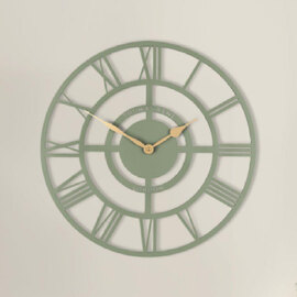 Brossard Wooden Round Wall Clock In Olive