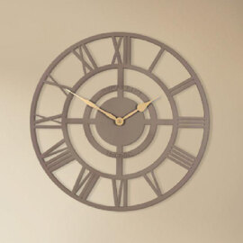 Brossard Wooden Round Wall Clock In Sparrow