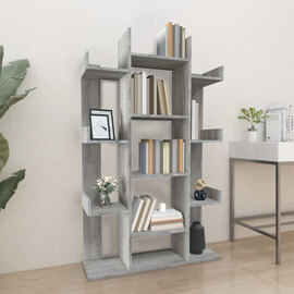 Bryson Wooden Bookcase With 13 Compartments In Grey Sonoma Oak