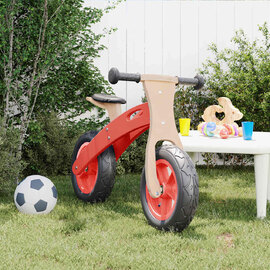 Buckeye Plywood Balance Bike With Air Tyres For Kids - Red