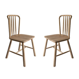 Burbank Oak Wood Dining Chairs In Pair