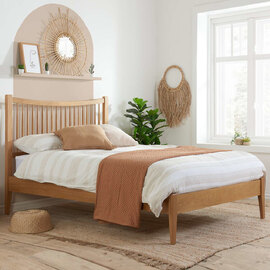 Burton Wooden Double Bed In Oak