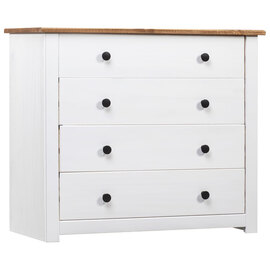 Bury Wooden Chest Of 4 Drawers In White And Brown