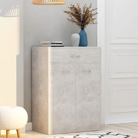 Cadao Wooden Shoe Storage Cabinet With 2 Doors In Concrete Effect
