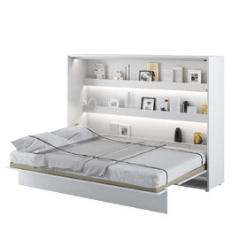 Cadillac Horizontal Wall High Gloss Double Bed In White