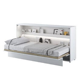 Cadillac Horizontal Wall High Gloss Single Bed In White