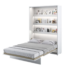 Cadillac Vertical Wall High Gloss Double Bed In White