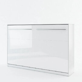 Cadott High Gloss Horizontal Wall Small Double Bed In White
