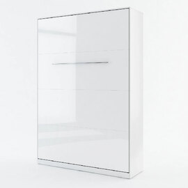 Cadott High Gloss Vertical Wall Double Bed In White