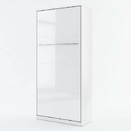 Cadott High Gloss Vertical Wall Single Bed In White