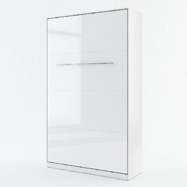 Cadott High Gloss Vertical Wall Small Double Bed In White