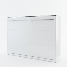 Cadott Wooden Horizontal Wall Double Bed In Matt White