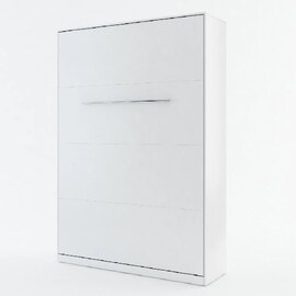 Cadott Wooden Vertical Wall Double Bed In Matt White