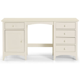 Caelia Wooden Dressing Table With 5 Drawers In Stone White