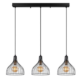Cafu 3 Light Metal Ceiling Pendant Light in Black and Antique