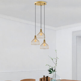 Cafu 3 Light Metal Ceiling Pendant Light in Gold