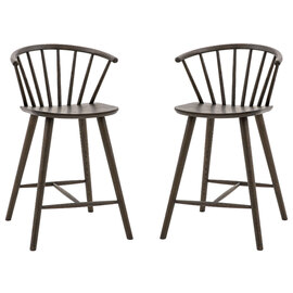 Cairo Mocha Wooden Bar Stools In Pair
