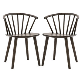Cairo Mocha Wooden Dining Chairs In Pair