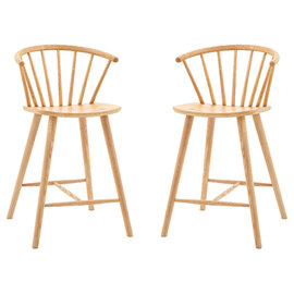 Cairo Natural Wooden Bar Stools In Pair
