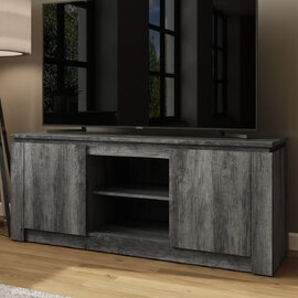Caister Wooden TV Stand With 2 Doors - Charcoal Grey