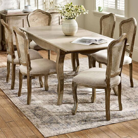 Caitlyn Wooden Extending Dining Table with 6 Chairs in Limed Oak