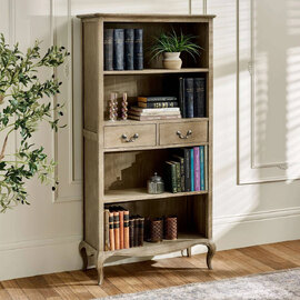 Caitlyn Wooden French Style Bookcase in Limed Oak