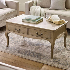 Caitlyn Wooden French Style Coffee Table in Limed Oak