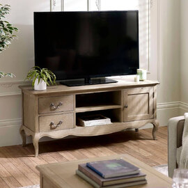 Caitlyn Wooden French Style TV Stand in Limed Oak