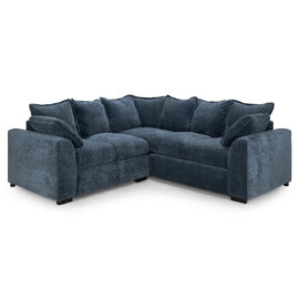 Calais Velvet Corner Sofa In Blue