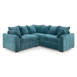 Calais Velvet Corner Sofa In Teal