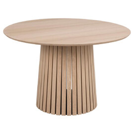 Calais Wooden Round Dining Table In White Oak