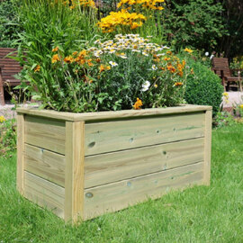 Caledonian Wooden Garden Trough Planter In Light Oak