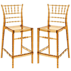 Calhoun Amber Transparent Polycarbonate Bistro Stools In Pair