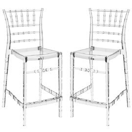 Calhoun Clear Transparent Polycarbonate Bistro Stools In Pair