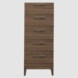 Calhoun Narrow Wooden Chest Of 5 Drawers In Walnut