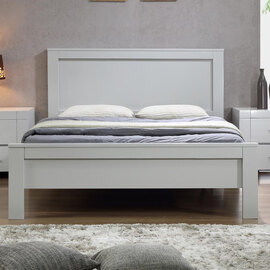 Calliope Wooden King Size Bed In Grey
