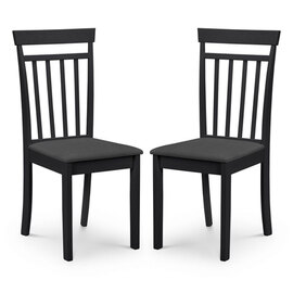 Calista Black Wooden Dining Chairs In Pair