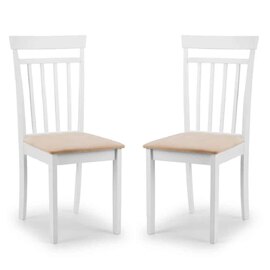 Calista White Wooden Dining Chairs in Pair